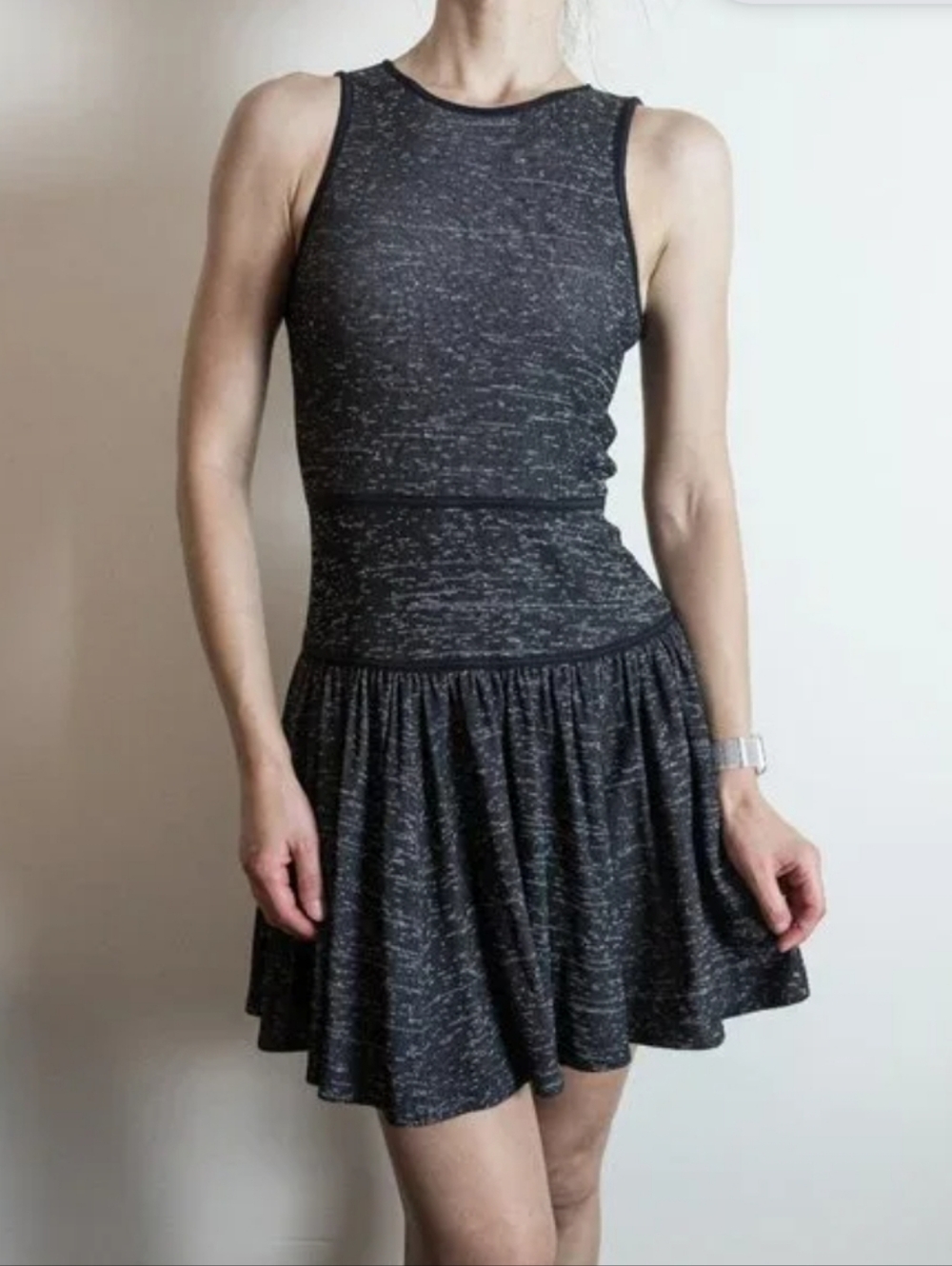 Tibi Black Ribbed Knit Dress Sz 4